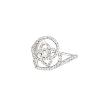 De Beers Enchanted Lotus ring in white gold and diamonds