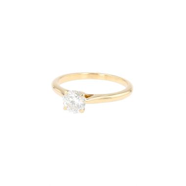 Anillo solitario Cartier 1895 de oro amarillo y diamantes