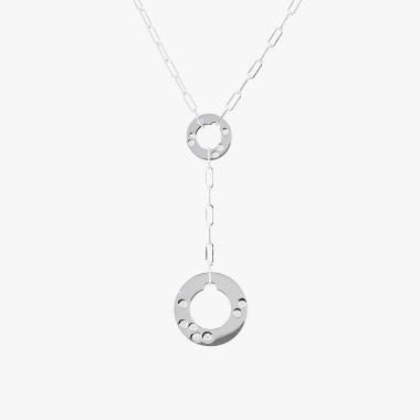Collier Dinh Van Cible en or blanc et diamants