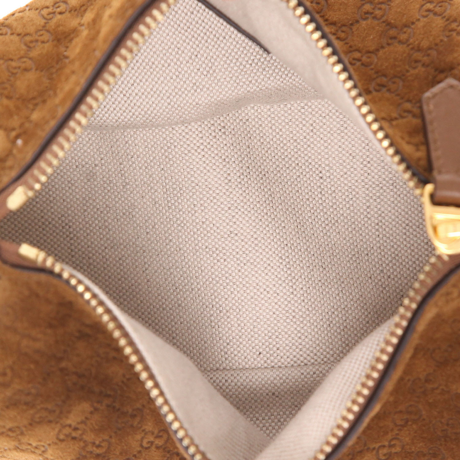 Borsa Gucci   in similpelle scamosciata marrone - Detail D3