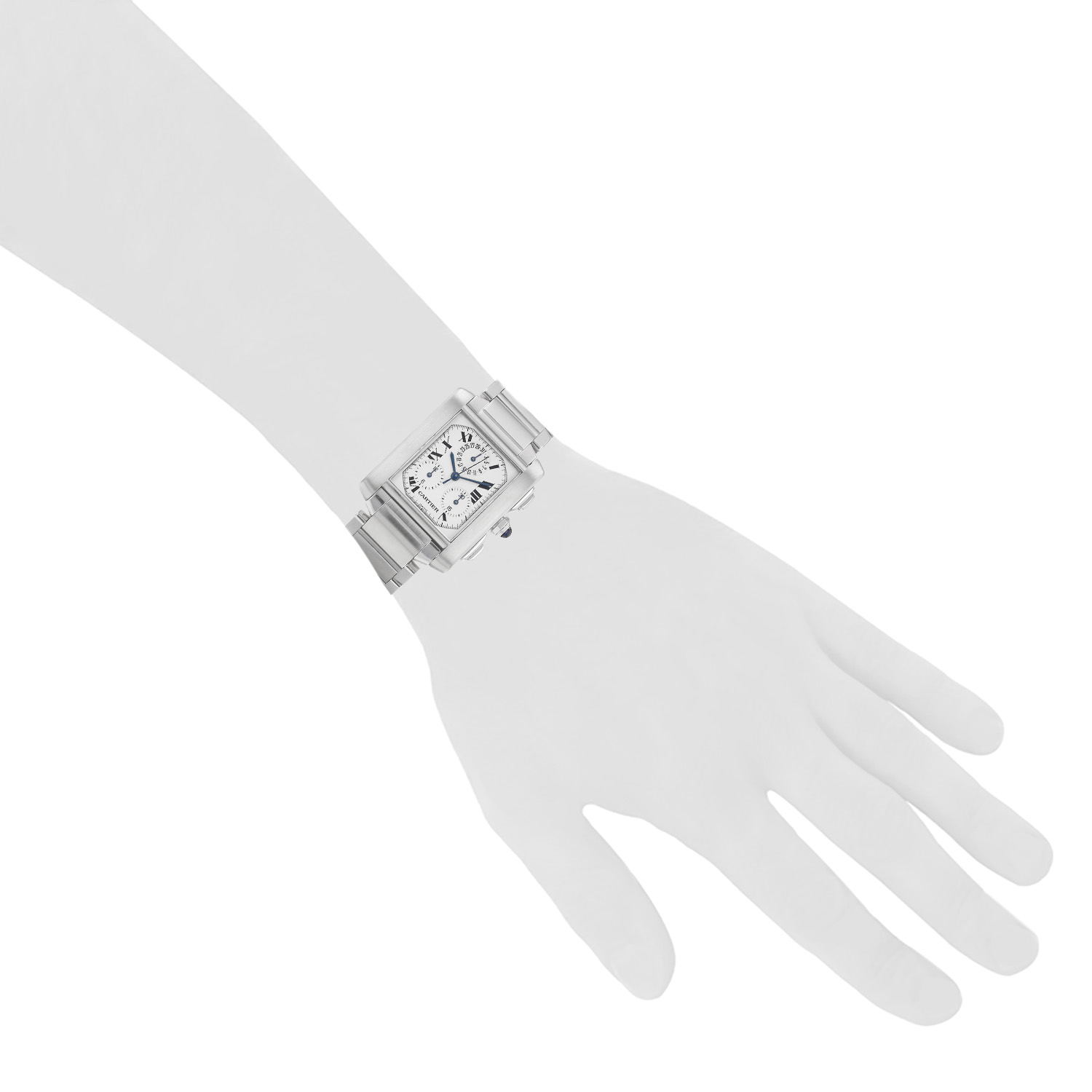 Reloj Cartier Tank Française Chrono, modelo grande, de acero. Ref.: Cartier - 2303. Hacia 1998 - Detail D1