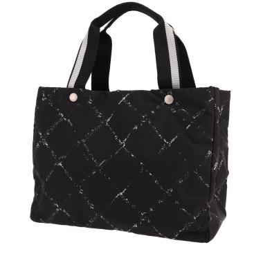Chanel handbag   in black canvas
