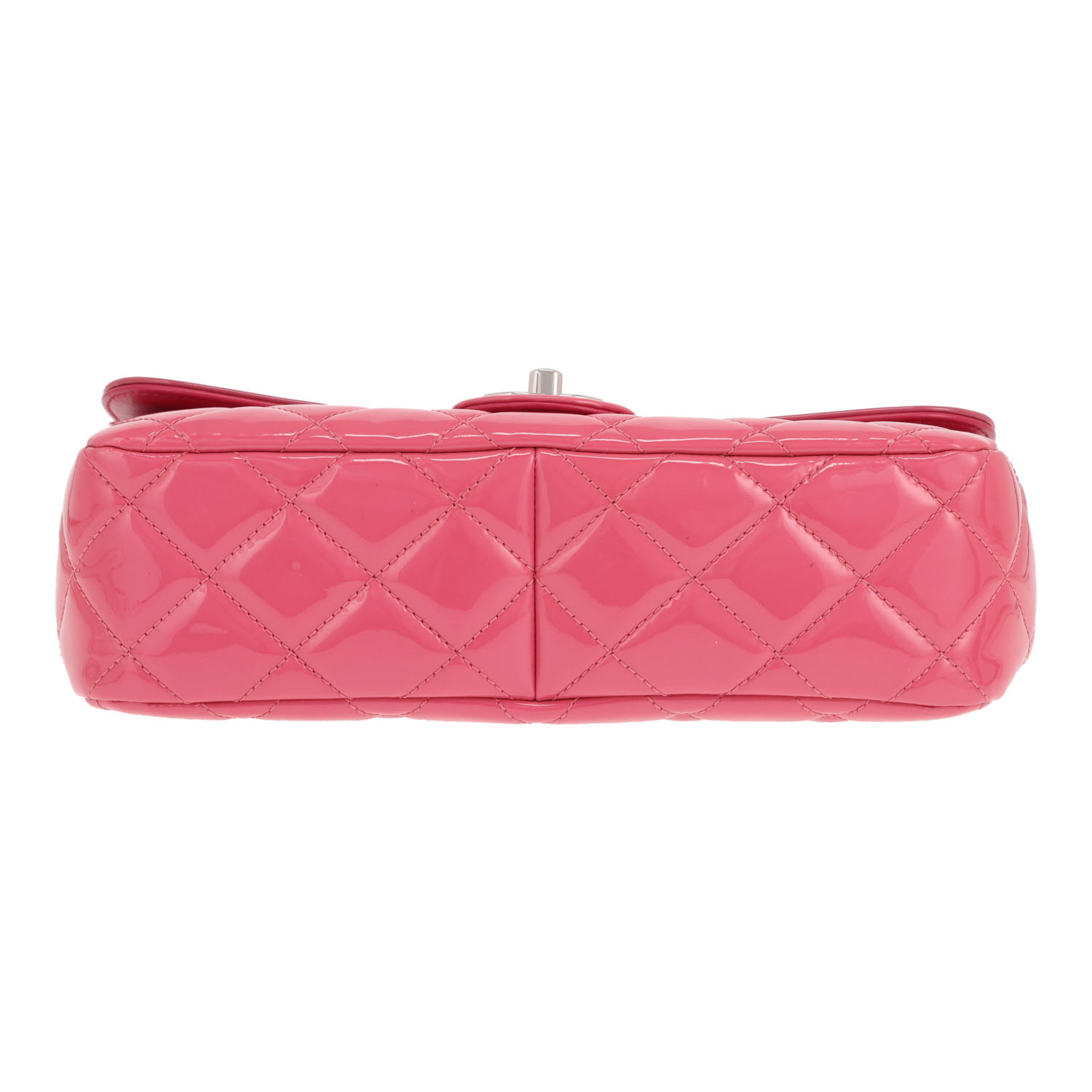 Borsa Chanel   in pelle verniciata trapuntata rosa - Detail D1