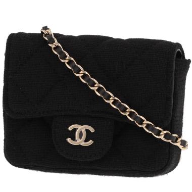 Pochette-ceinture Chanel  Pochette ceinture en jersey noir