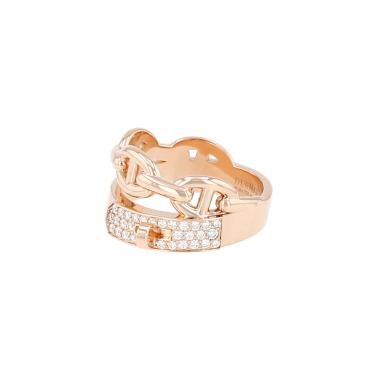 Bague Hermès Kelly en or rose et diamants
