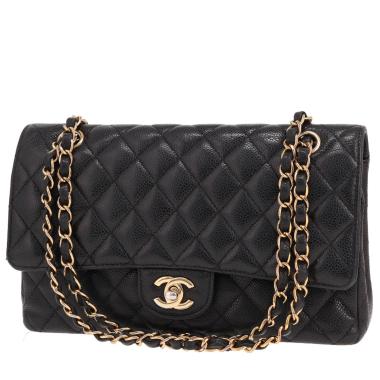 Borsa Chanel  Timeless Classic in pelle martellata nera trapuntata