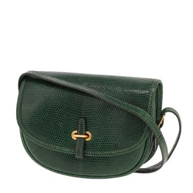 Borsa a tracolla Hermès “Balle De Golf mini” in pelle di lucertola verde