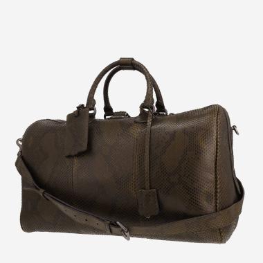 Sac de week end Gucci  Duffle en python vert-kaki