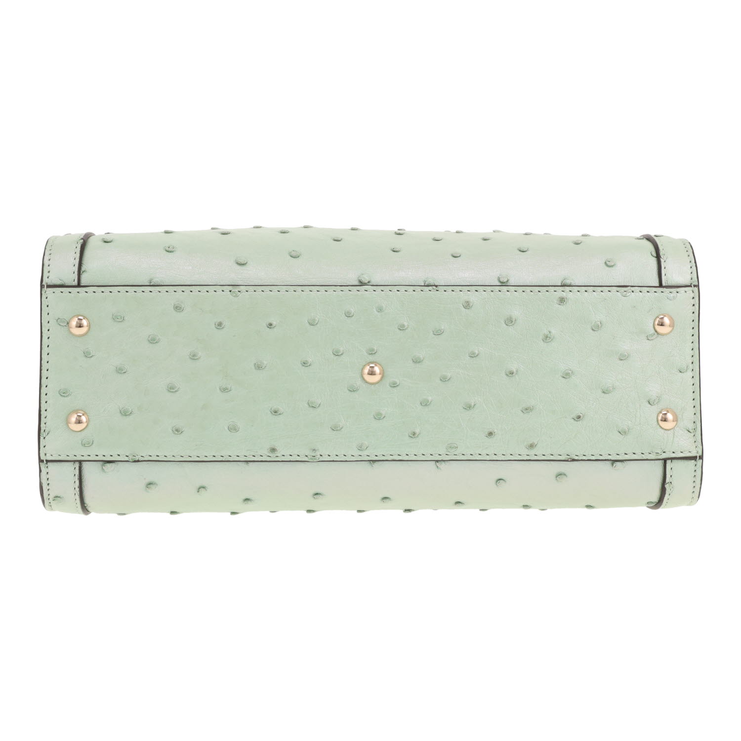 Borsa Gucci Diana in pelle di struzzo verde acqua e Bambou - Detail D1