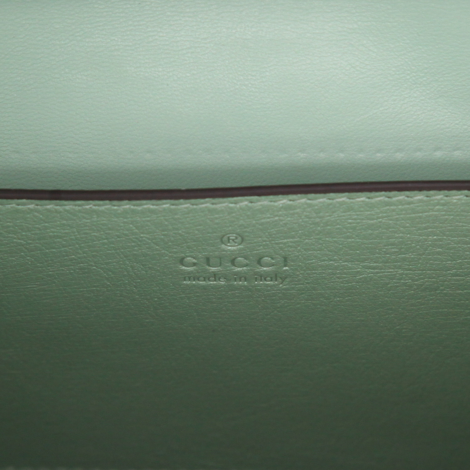 Bolso de mano Gucci «Diana» de piel de avestruz verde agua y Bambou - Detail D2