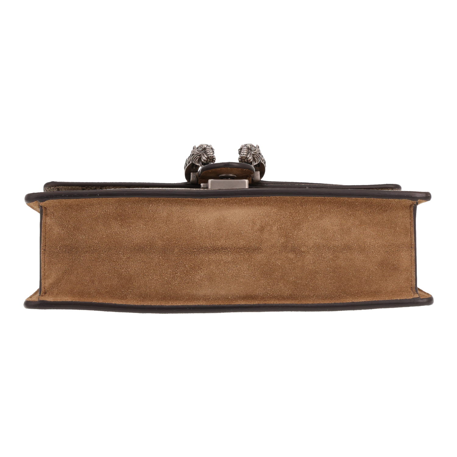Sac porté épaule ou main Gucci  Dionysus en toile sûpreme GG beige et Veau velours marron - Detail D1