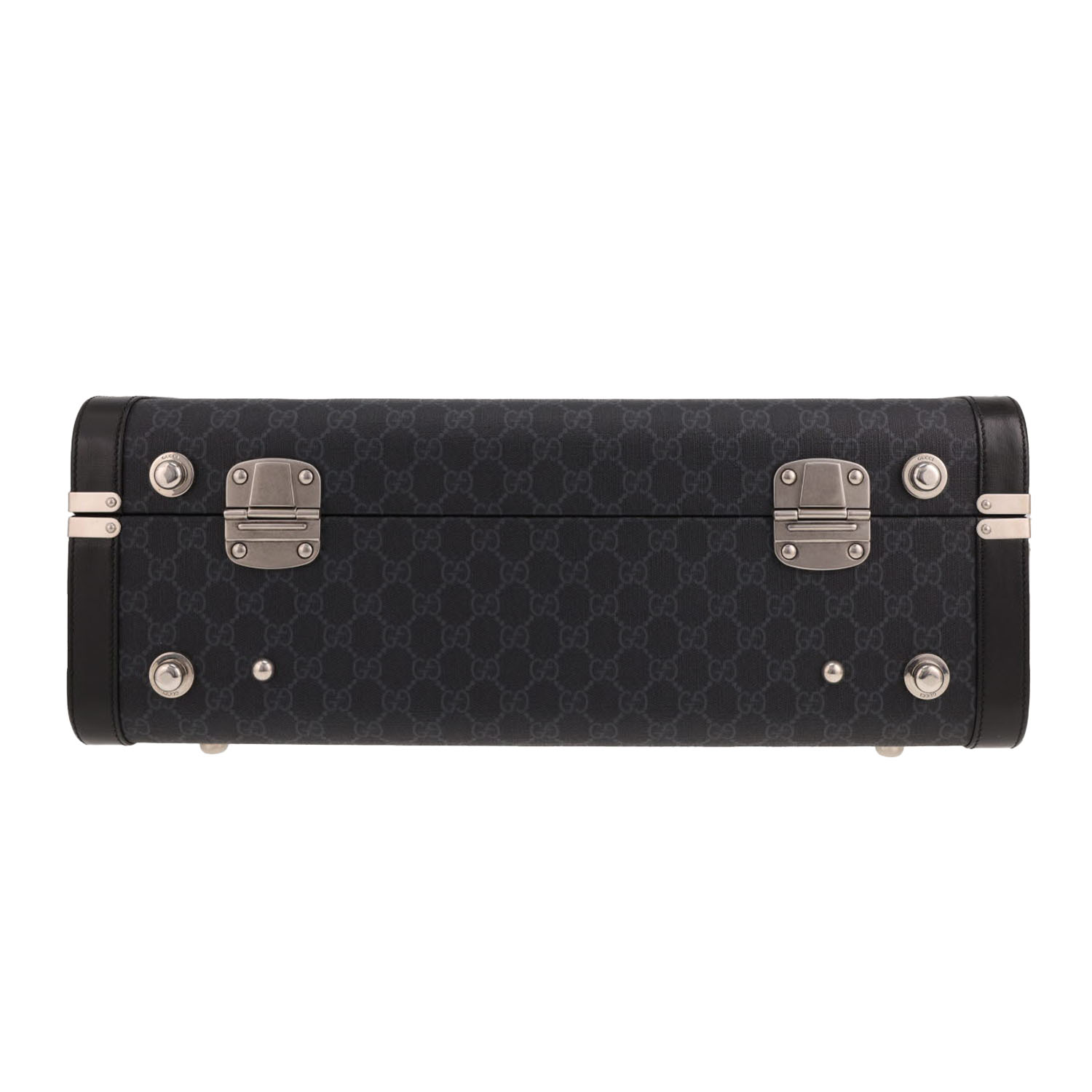 Maleta de Gucci de lona Supreme GG gris y cuero negro - Detail D1