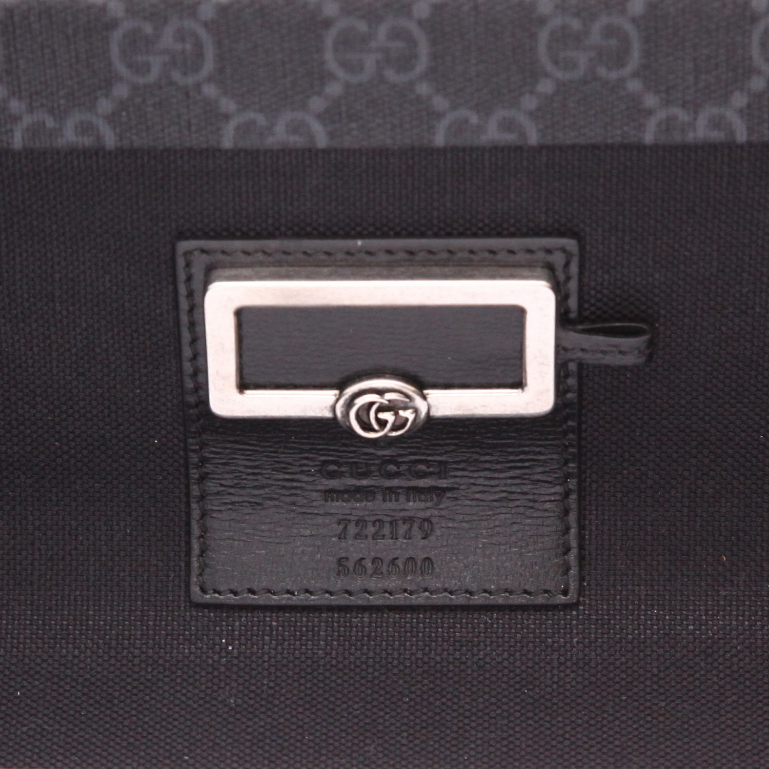 Maleta de Gucci de lona Supreme GG gris y cuero negro - Detail D2