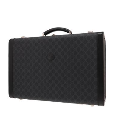 Maleta de Gucci de lona Supreme GG gris y cuero negro