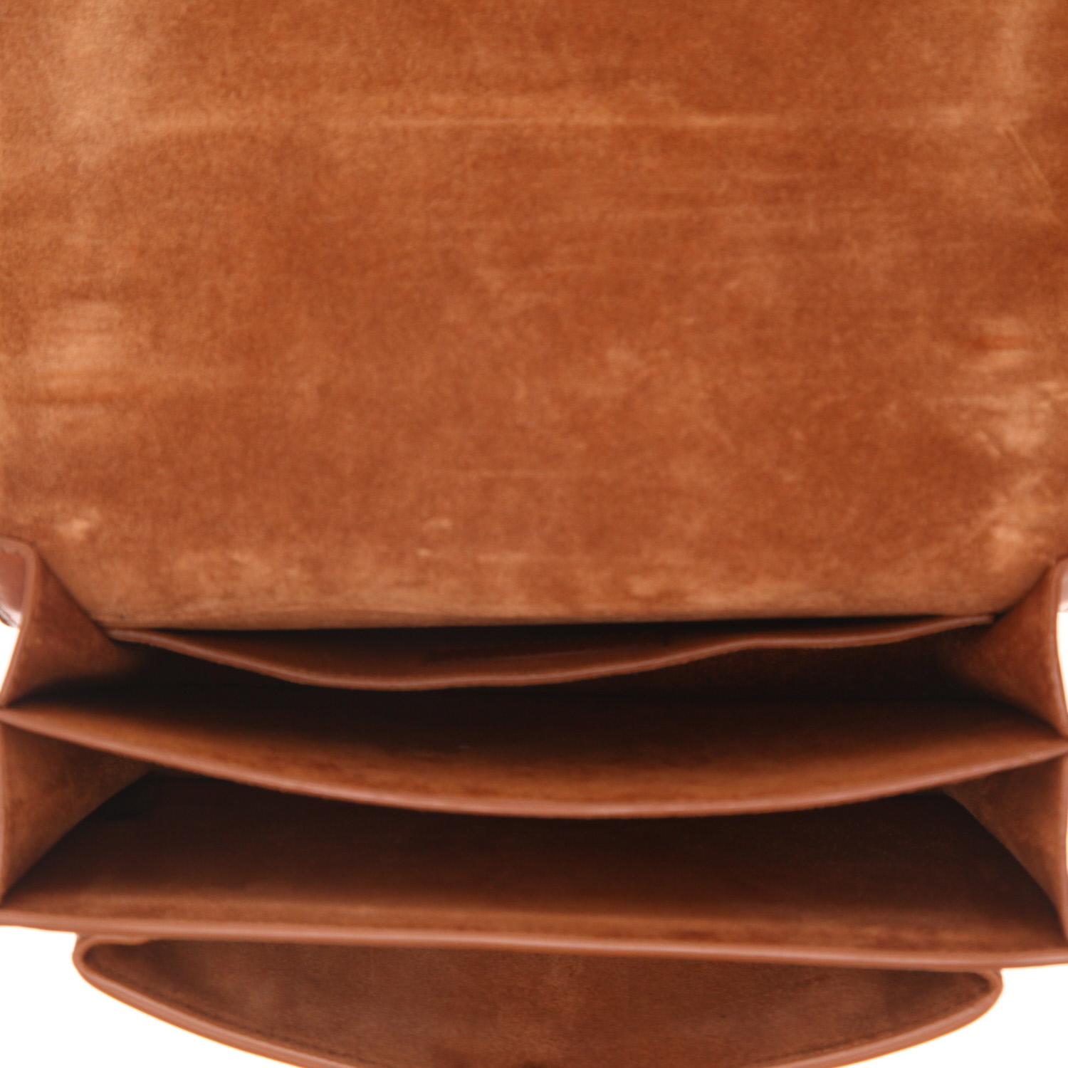 Borsa Saint Laurent “Sunset” in pelle di puledro marrone e bianca e pelle marrone - Detail D3