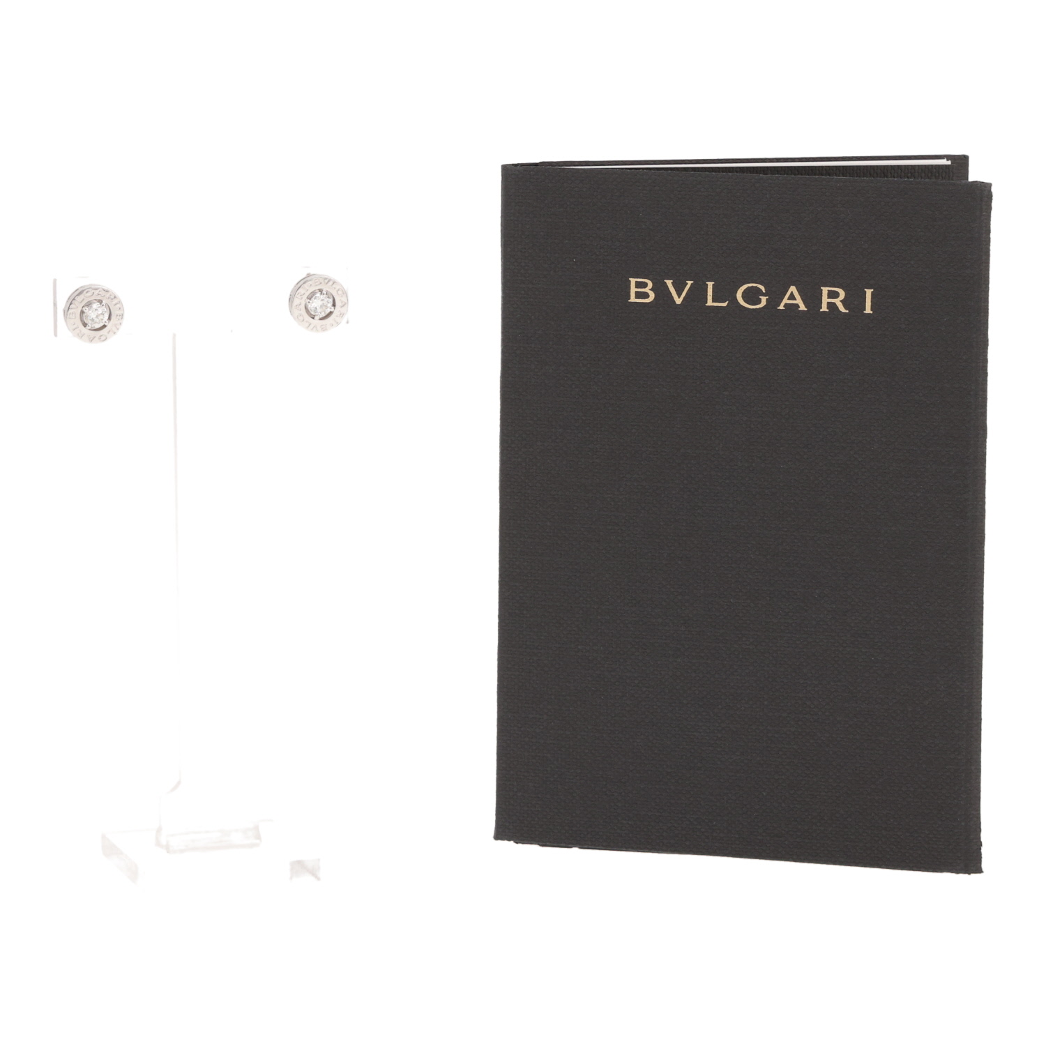 A pair of Bulgari Bulgari Bulgari swivel earrings in white gold and diamonds - Detail D2