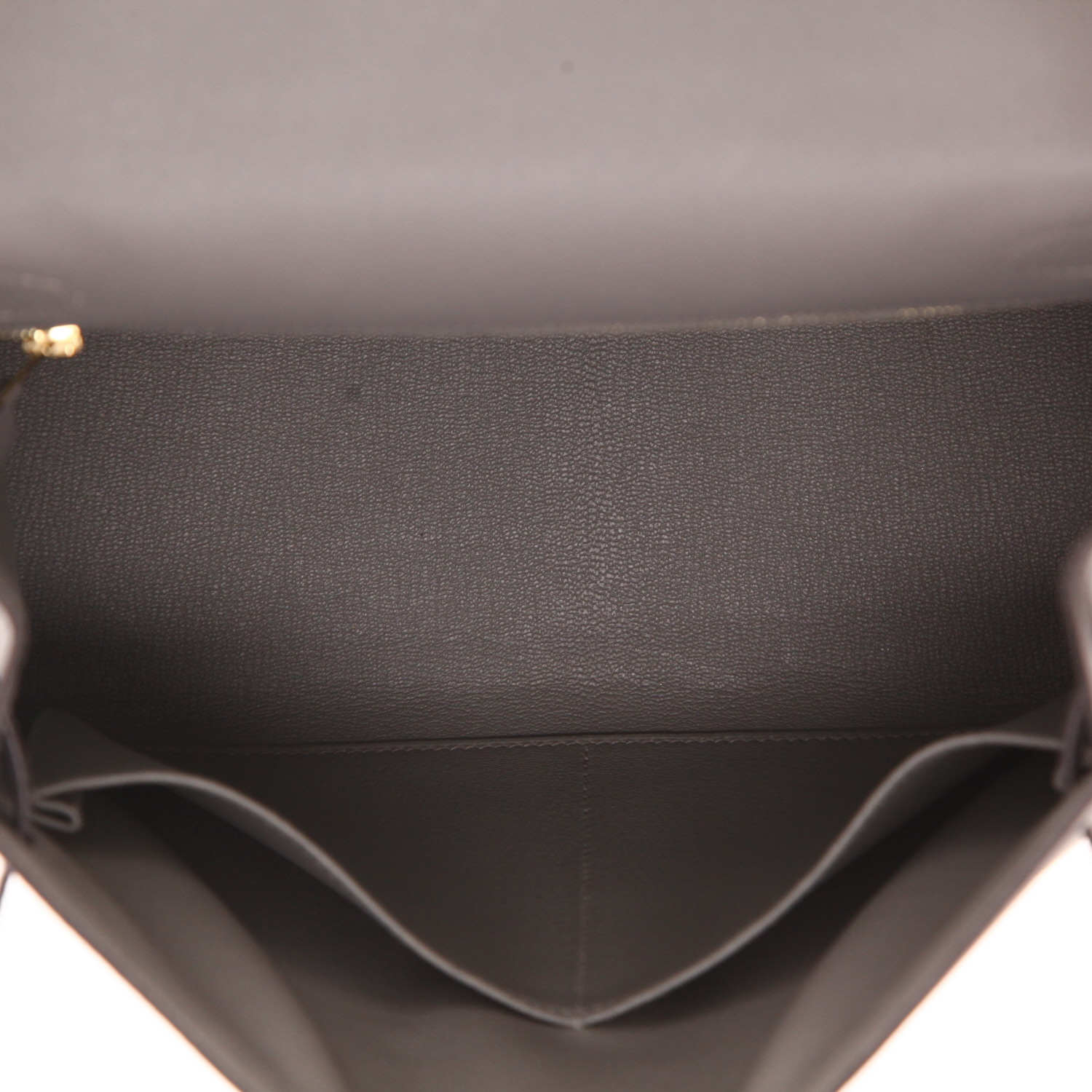 Borsa Hermès Kelly da 28 cm in pelle di vitello Madame Gris Meyer - Detail D3
