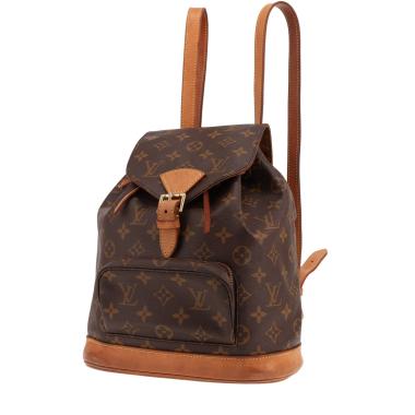 Louis Vuitton Montsouris Backpack in brown Monogram canvas and natural leather