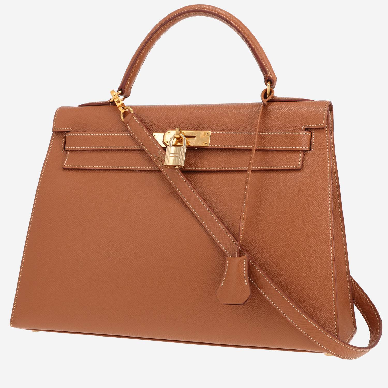Hermès Kelly 32 cm handbag in gold Epsom leather