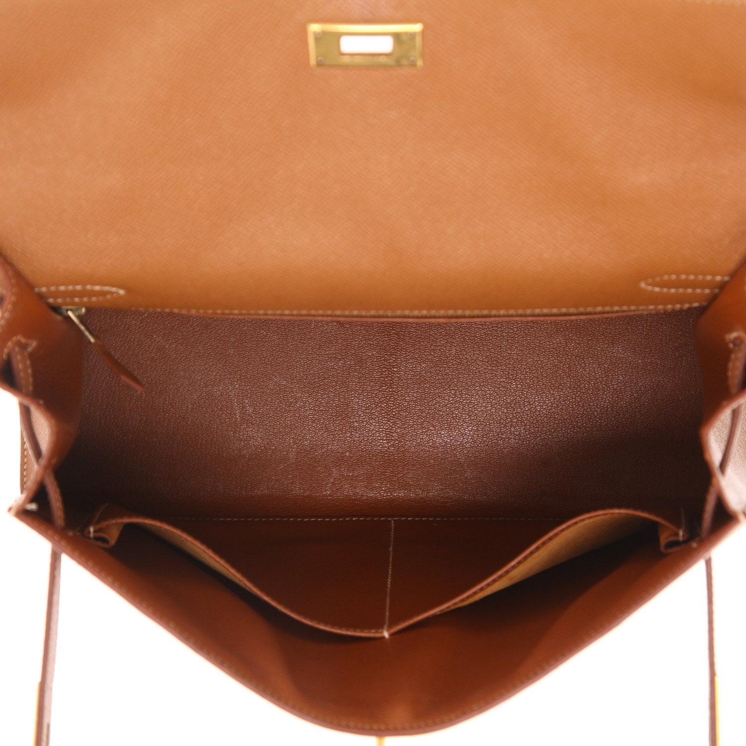 Bolso Hermès Kelly de 32 cm en piel Epsom Gold - Detail D3