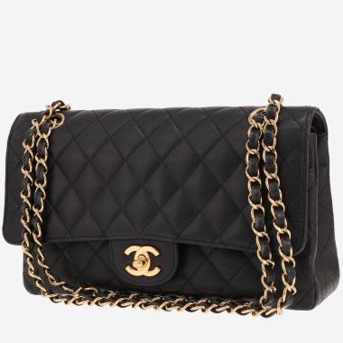 Sac à main Chanel  Timeless Classic en cuir grainé matelassé noir