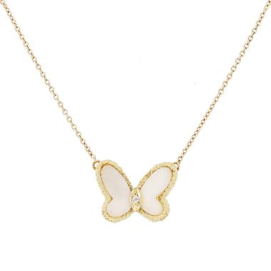 Collier Van Cleef & Arpels  en or jaune, corail et diamant