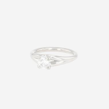 Bague solitaire Chaumet Lien en platine et diamant