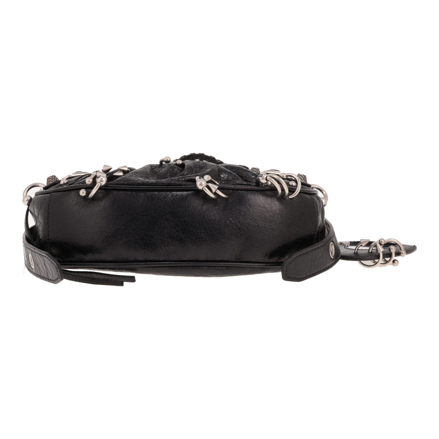 Balenciaga ‘Cagole’ shoulder bag in black distressed leather - Detail D1