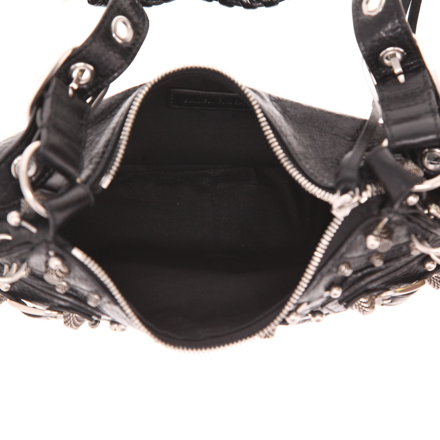 Borsa a tracolla Balenciaga “Cagole” in pelle invecchiata nera - Detail D3