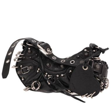 Borsa a tracolla Balenciaga “Cagole” in pelle invecchiata nera