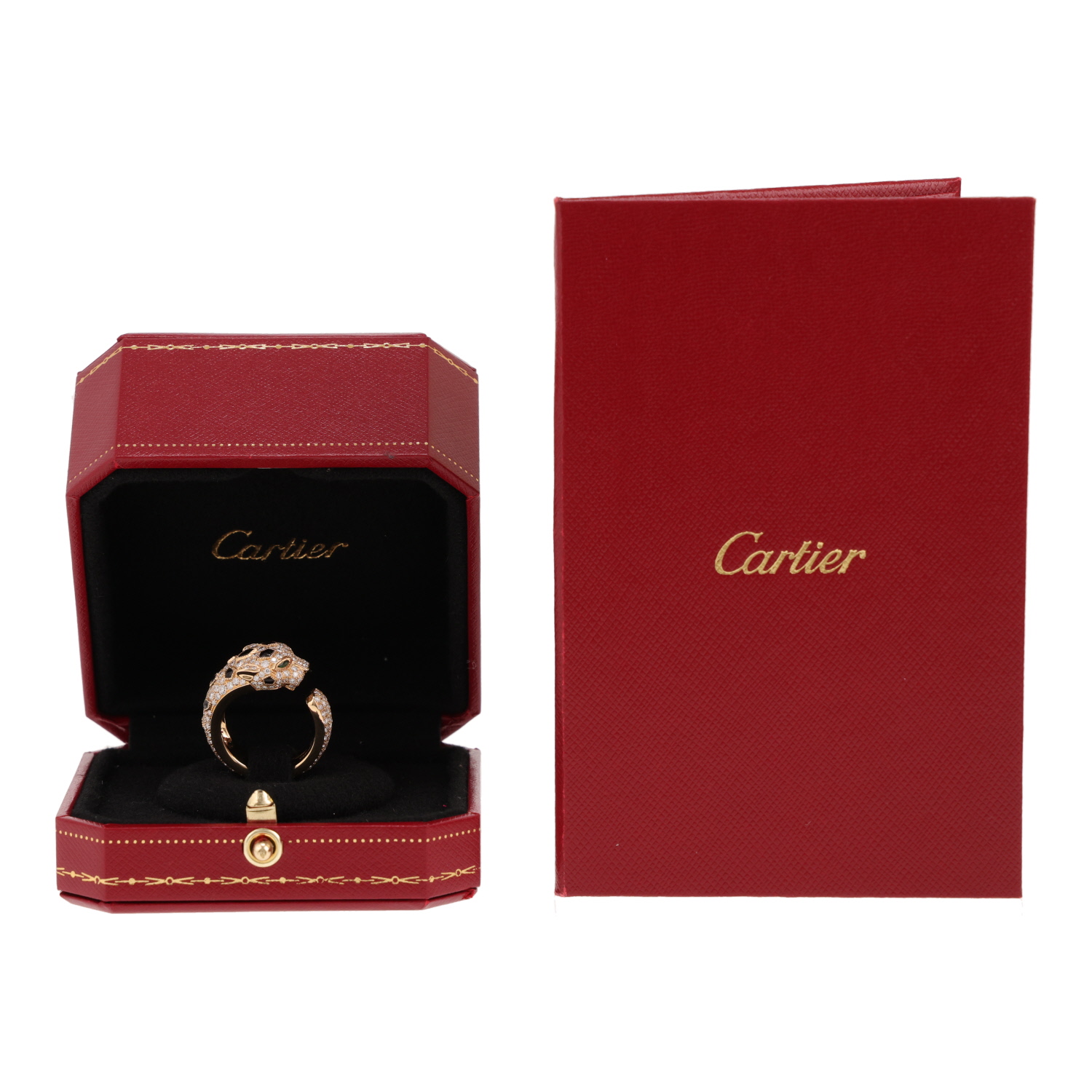 Anello Cartier Panthère in oro giallo, smeraldo e onice - Detail D2