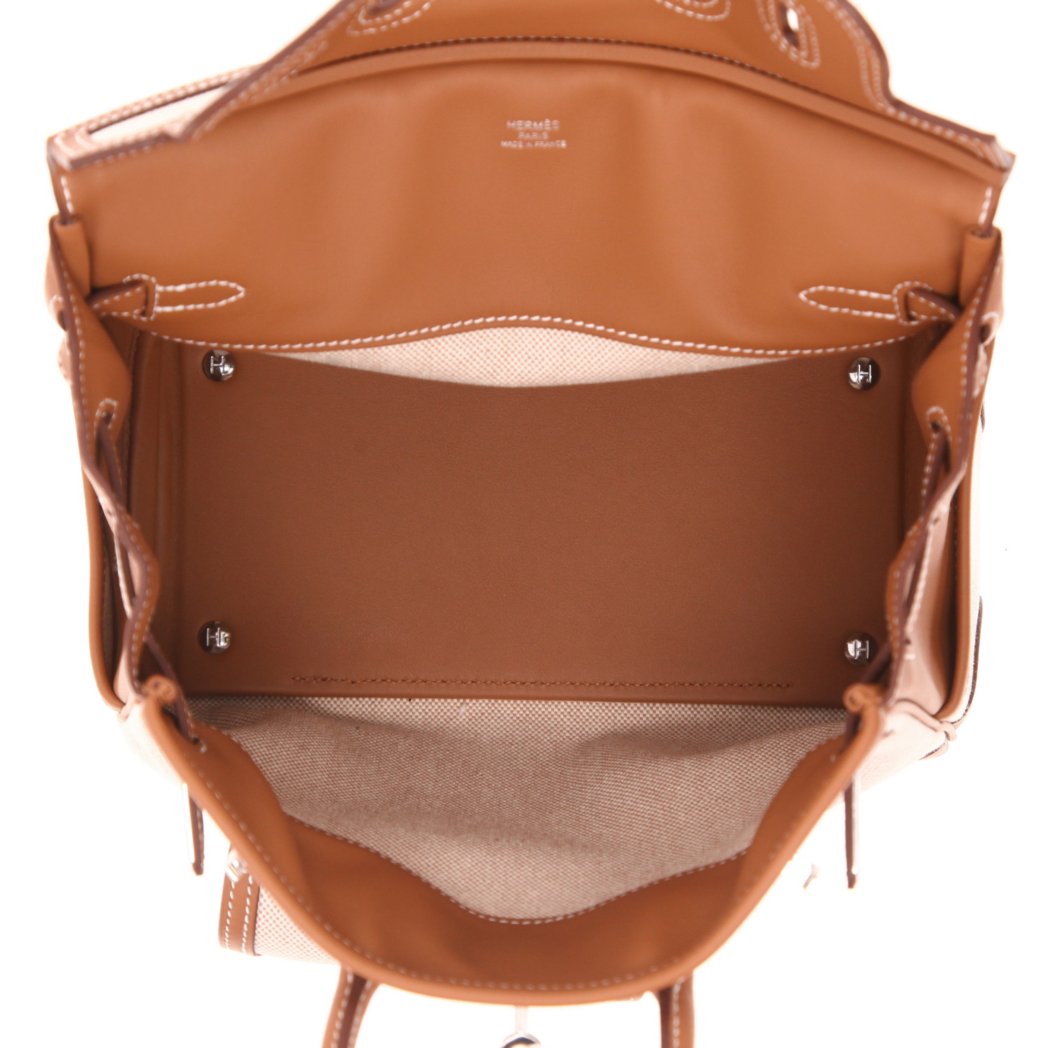 Borsa Hermès Birkin da 25 cm in tela grezza e pelle Swift Gold - Detail D3