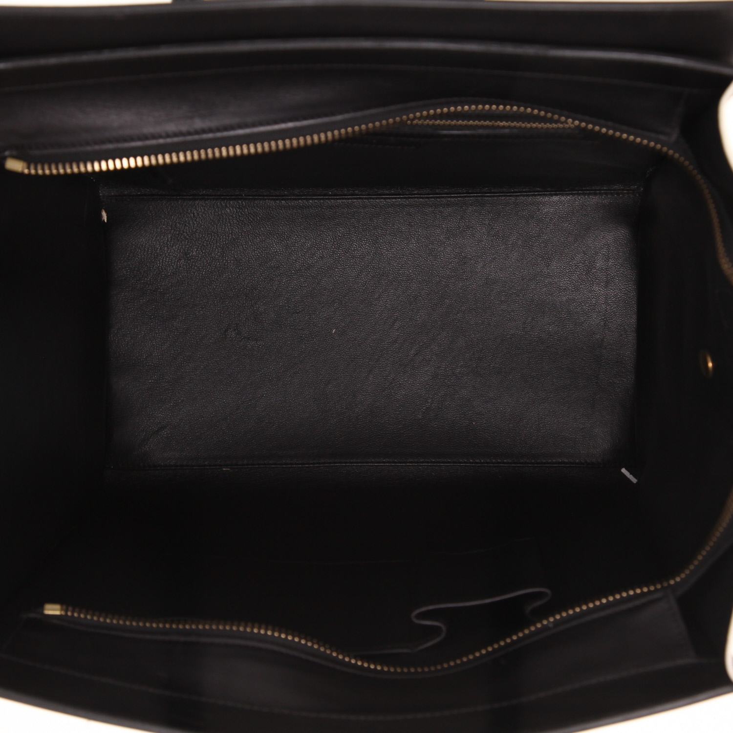 Bolso Celine «Luggage» de piel negra y beige y piel de pitón - Detail D3