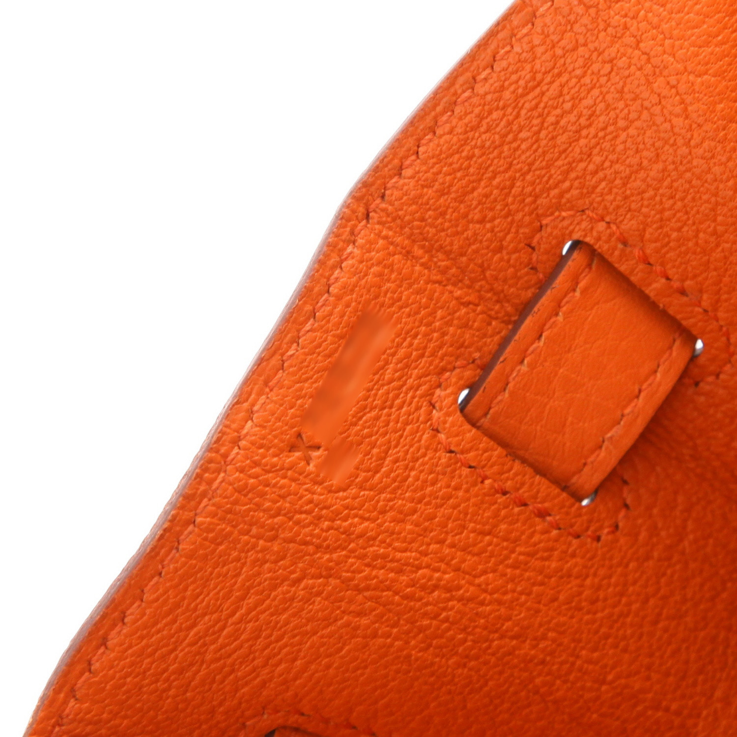 Bolso Hermès Kelly de 35 cm en piel Togo Orange - Detail D4
