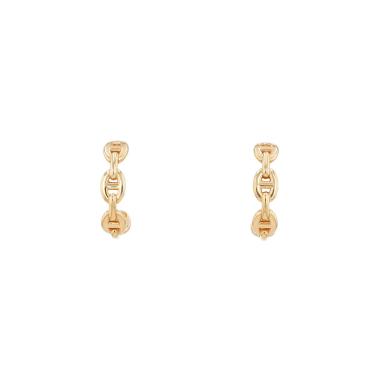 Pair of Hermès Chaîne d’Ancre earrings in rose gold