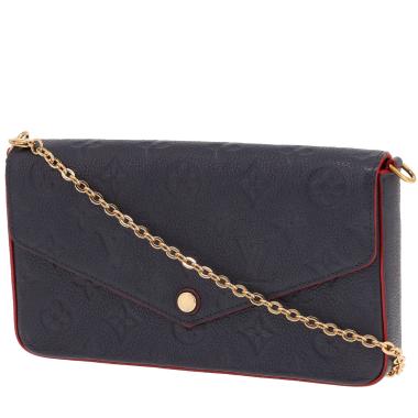 Borsa a tracolla Louis Vuitton “Félicie” in pelle Monogram con stampa Bleu Marine