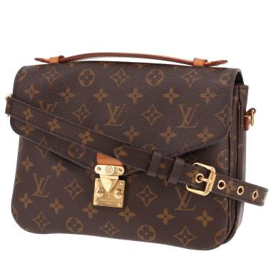 Borsa a tracolla Louis Vuitton Metis in tela Monogram marrone e pelle naturale