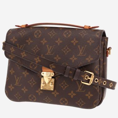 Sac bandoulière Louis Vuitton  Metis en toile monogram marron et cuir naturel