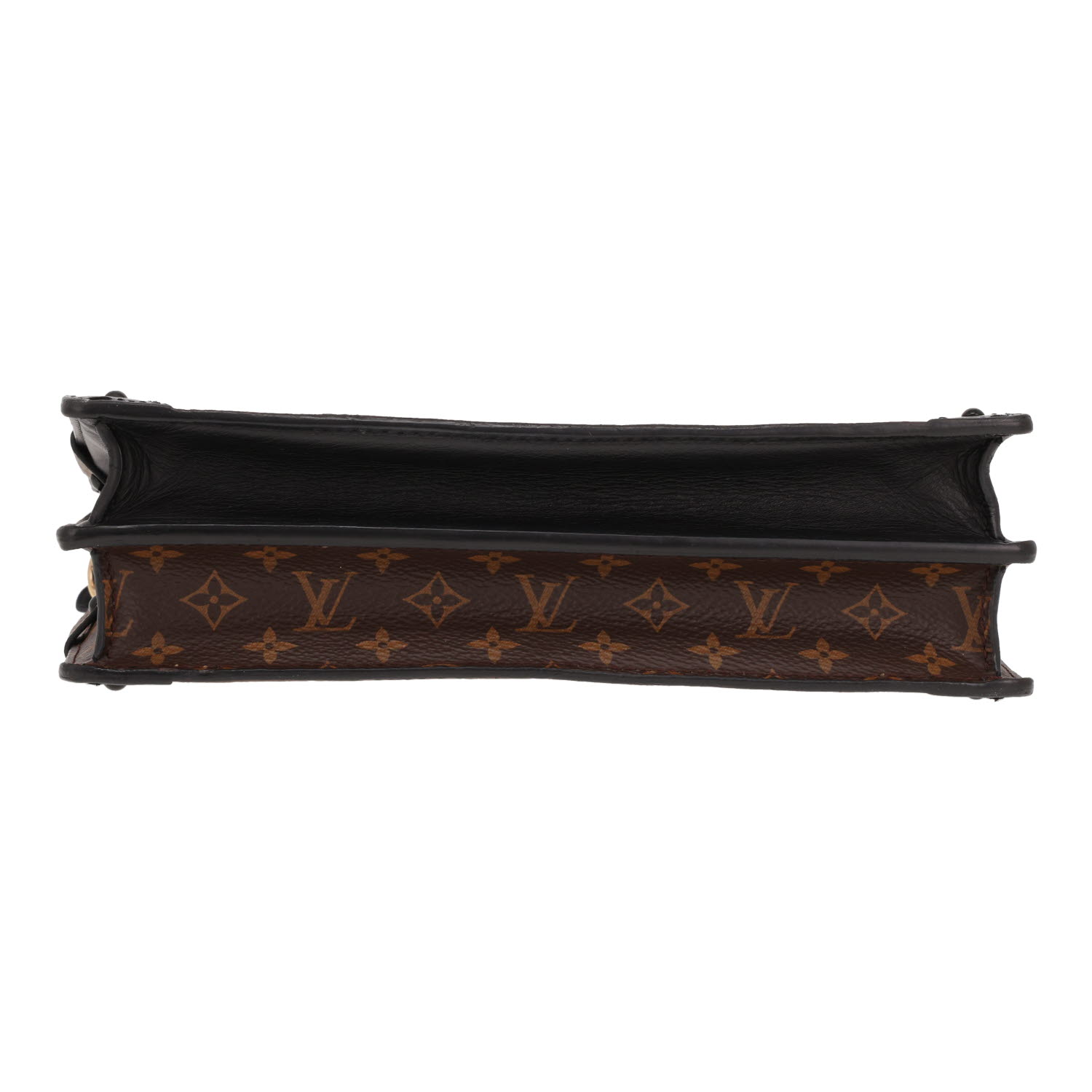 Bolso bandolera Louis Vuitton «Soft Trunk» de lona Monogram marrón y piel noire - Detail D1