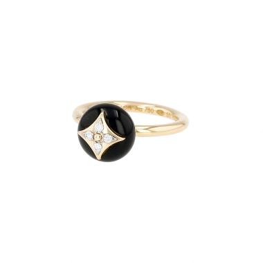 Anello Louis Vuitton Color Blossom in oro giallo, onice e diamanti