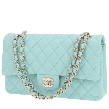 Sac à main Chanel  Timeless Classic en cuir grainé matelassé bleu