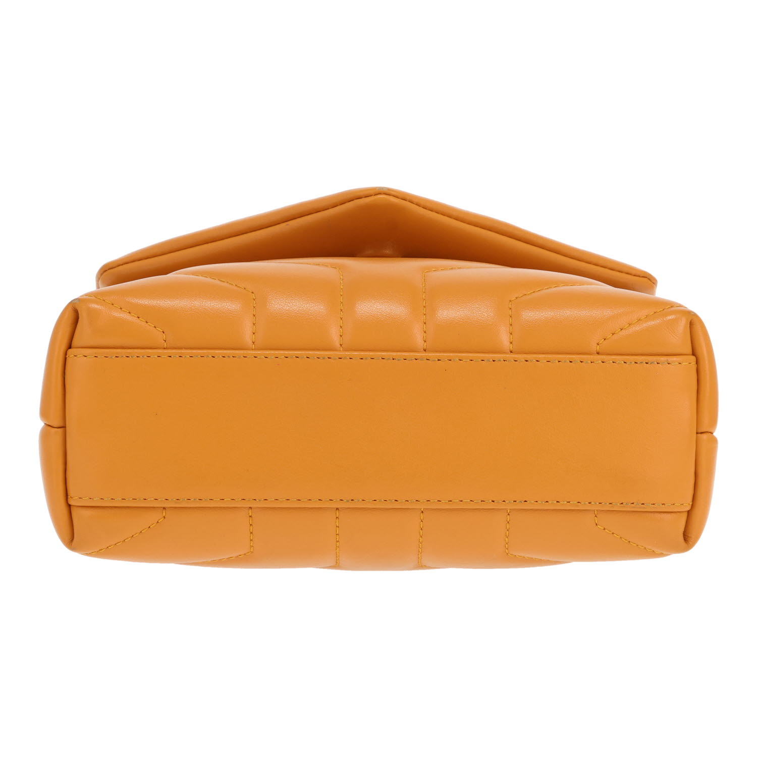 Bolso bandolera Saint Laurent «Toy Loulou» de piel acolchada con diseño en espiga Orange - Detail D1