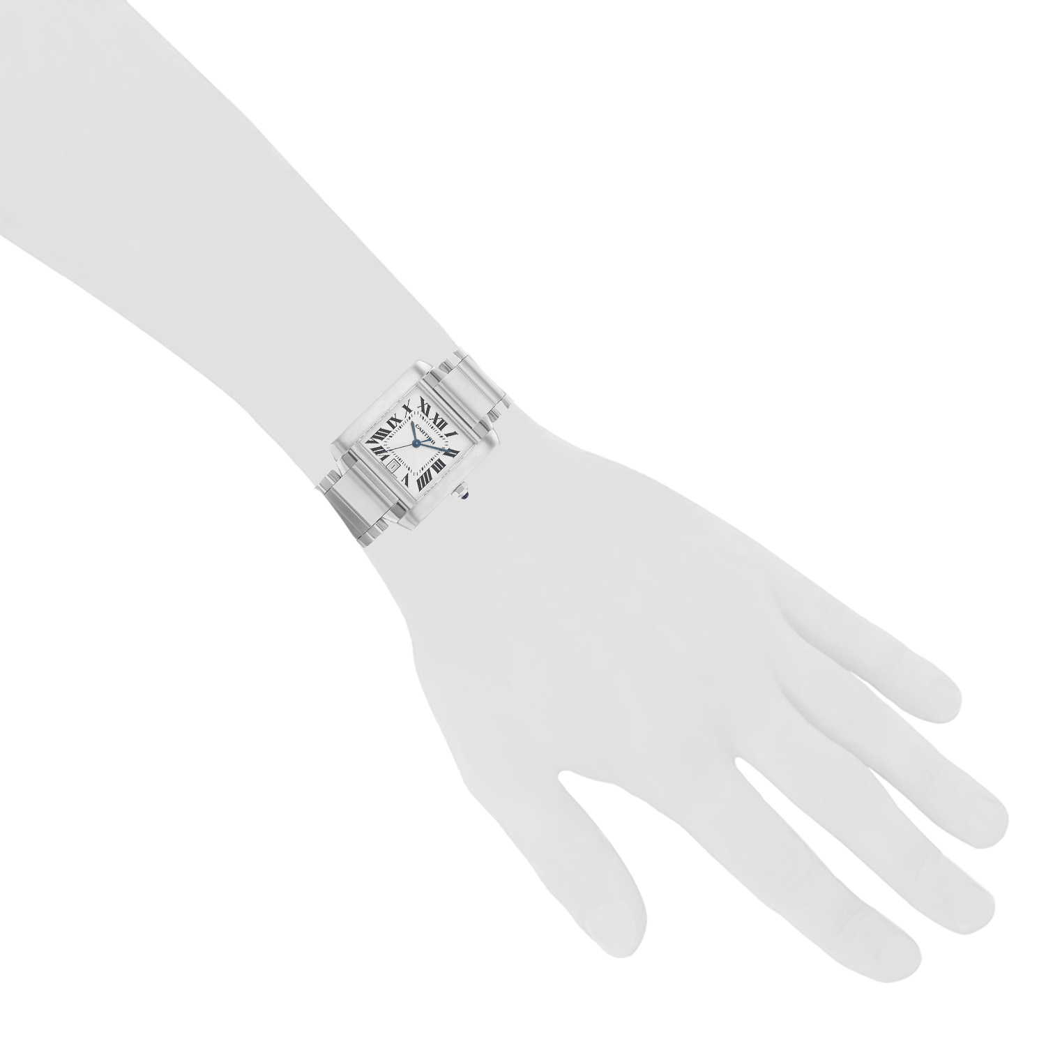 Montre Cartier Tank Française moyen modèle  en acier Ref: Cartier - 2302  Vers 2017 - Detail D1