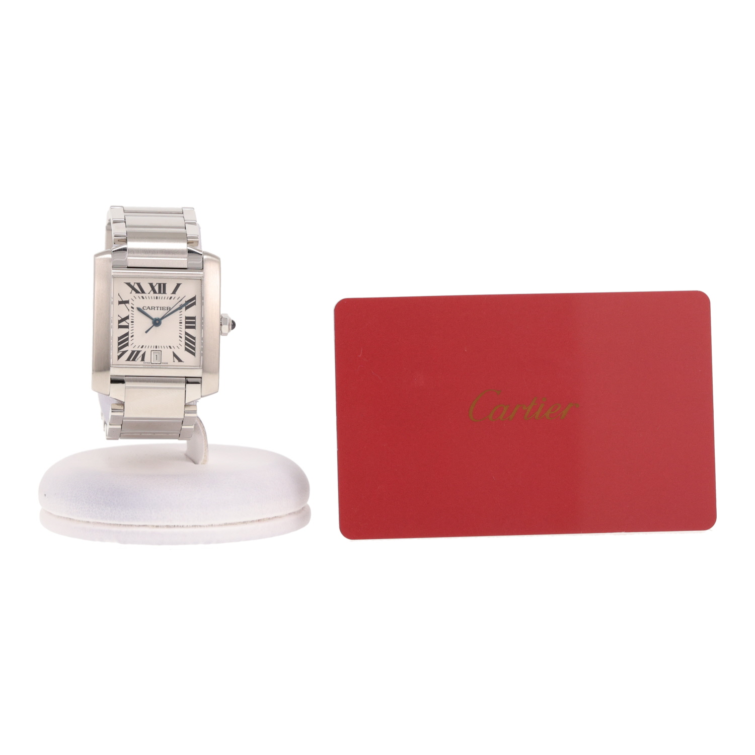 Reloj Cartier Tank Française, modelo mediano, de acero. Ref.: Cartier - 2302. Alrededor de 2017