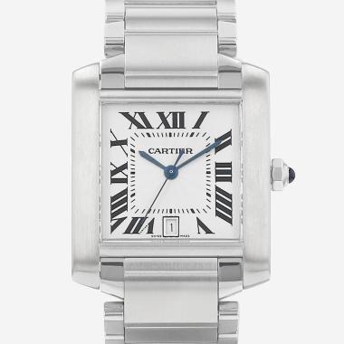 Montre Cartier Tank Française moyen modèle  en acier Ref: Cartier - 2302  Vers 2017