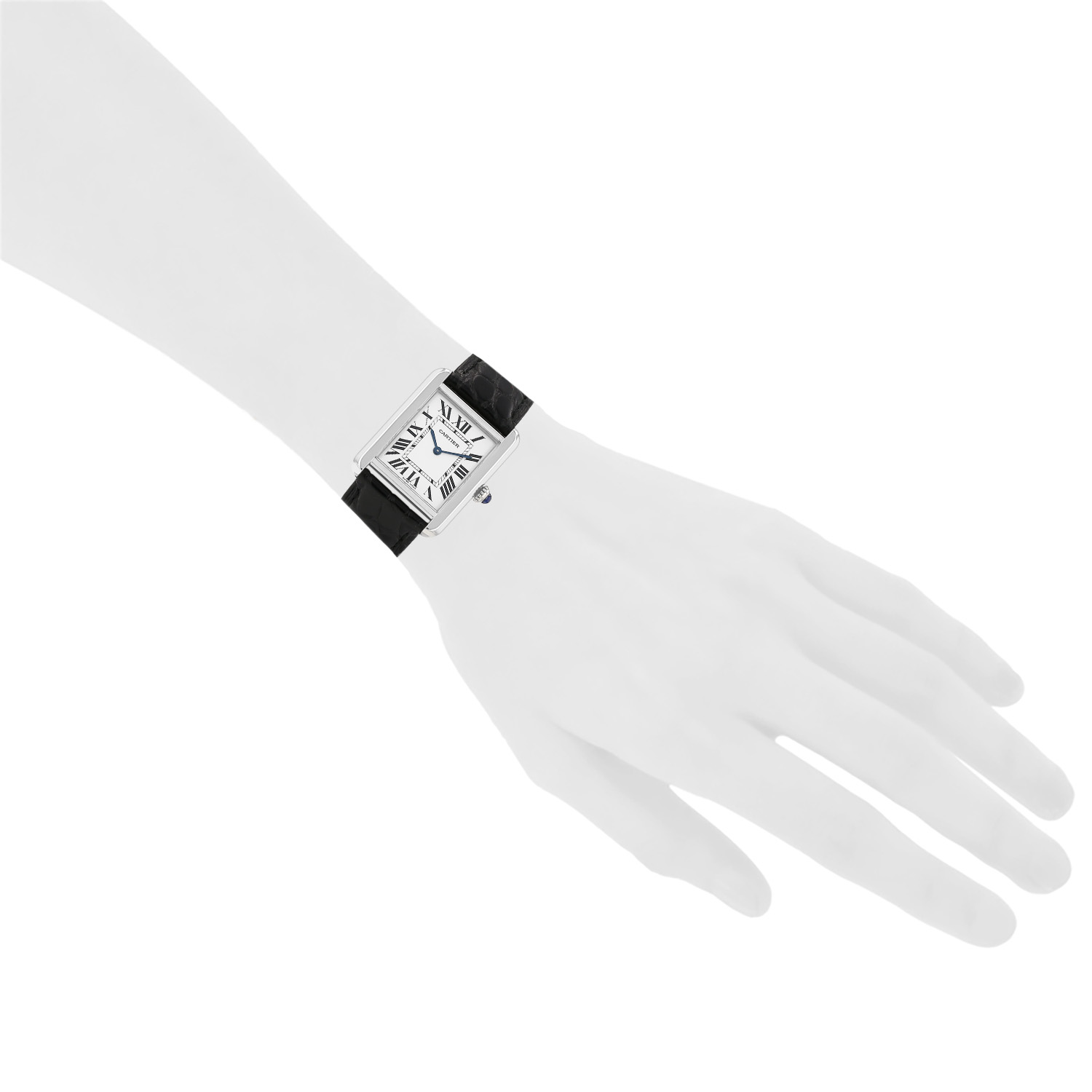 Cartier Tank Solo watch, medium size, in steel, Ref: Cartier - 2716, circa 2017 - Detail D1