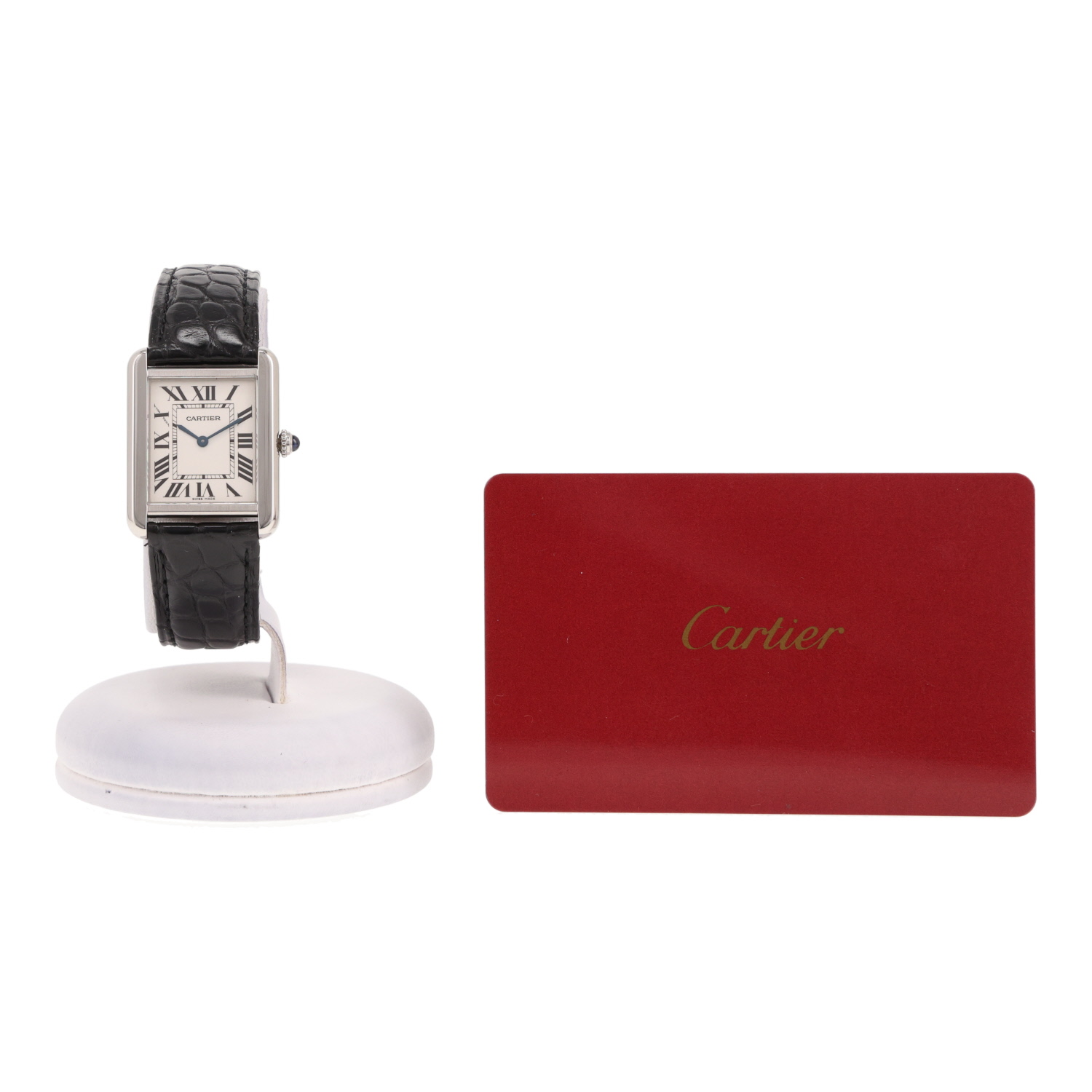 Orologio Cartier Tank Solo, modello medio, in acciaio, rif.: Cartier - 2716, intorno al 2017