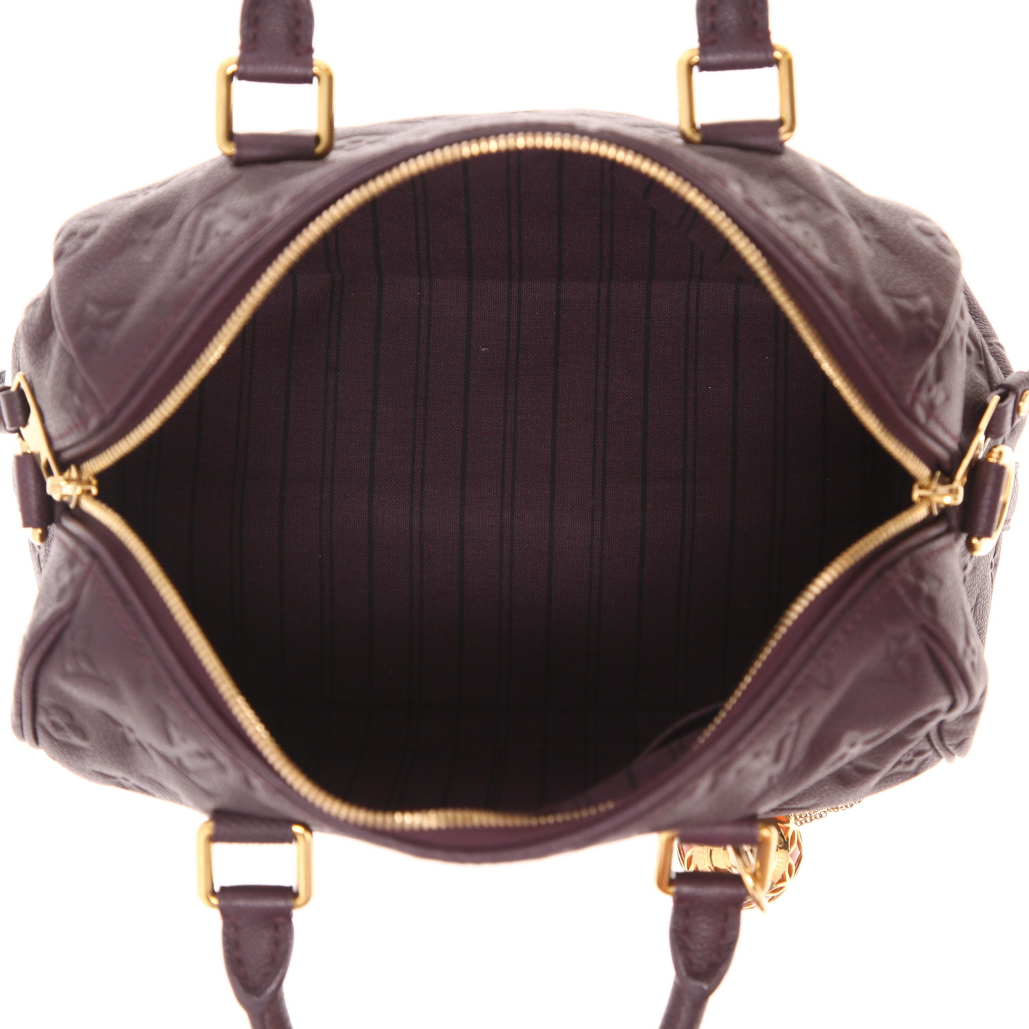 Bolso Louis Vuitton Speedy 25 de piel con el monograma estampado en color violeta - Detail D3