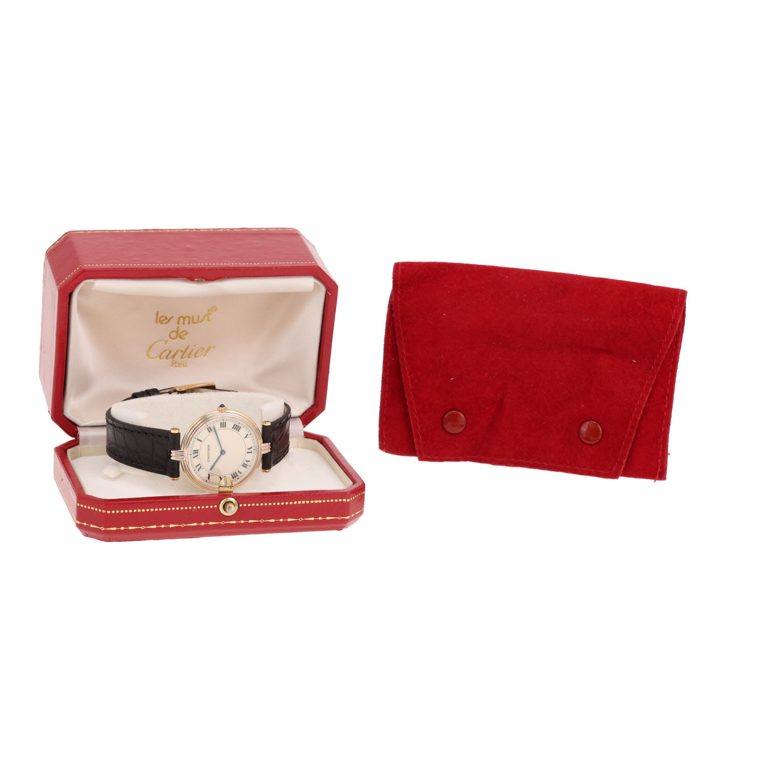Cartier Vendôme watch in three-tone gold Ref: Cartier - 8100  Circa 1990