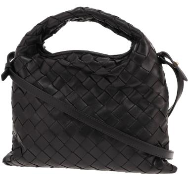 Sac à main Bottega Veneta  Hop en cuir intrecciato noir